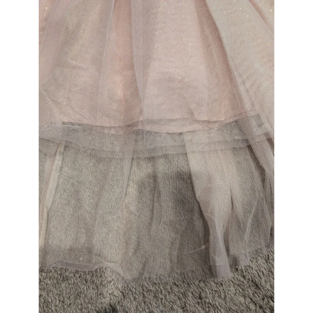 Pink And Violet Brand Girls 6T Dress With Tulle Bottom Train